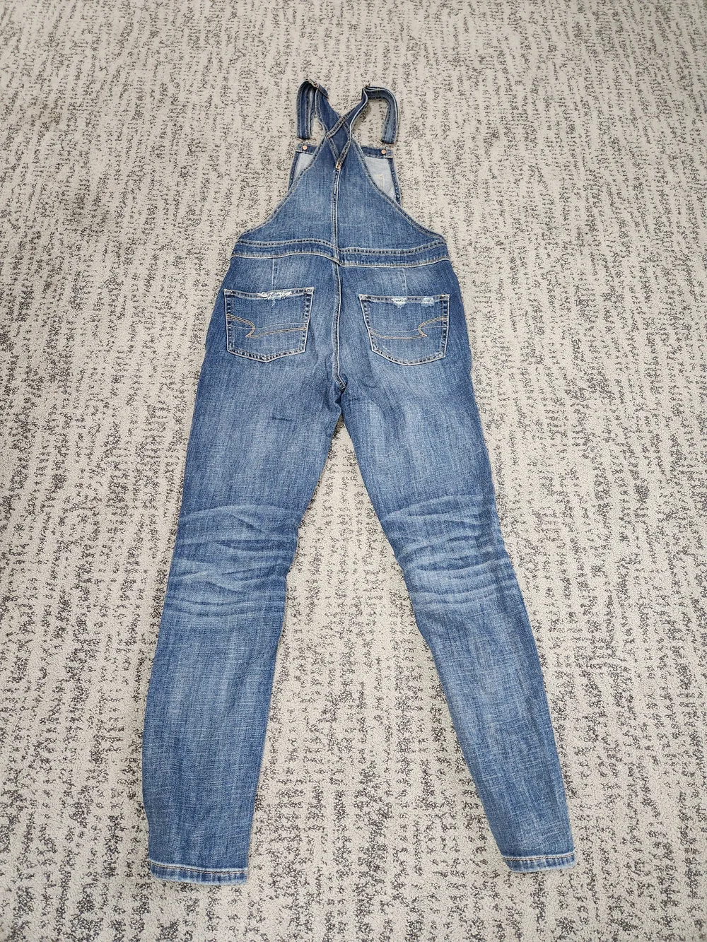 American Eagle Outfitters Distressed Blue Denim Overalls - Picture 6 of 6